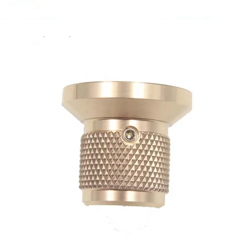 ความแม่นยำ CNC ชุบทองปริมาณมิเตอร์ Knurled เครื่องขยายเสียงลูกบิดสำหรับชิ้นส่วนเครื่องเสียง