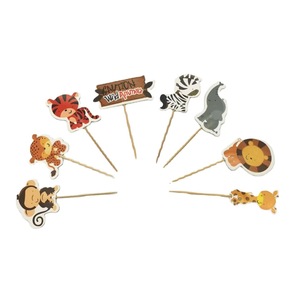 Bestseller: 24 Forchette a Forma di <span class=keywords><strong>Animali</strong></span> della Giungla in Carta <span class=keywords><strong>con</strong></span> Biglietto Inseribile per Torte per Bambini - Product Image 4