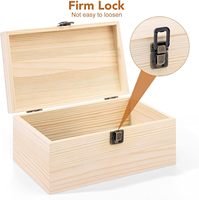 Scatola in Legno di Pino Massiccio Non Verniciato, Ecologica, Lucidata, con Coperchio a Cerniera, per Artigianato, Fai-da-Te, Conservazione Gioielli, Regalo, Organizzazione Hobby, Pasqua