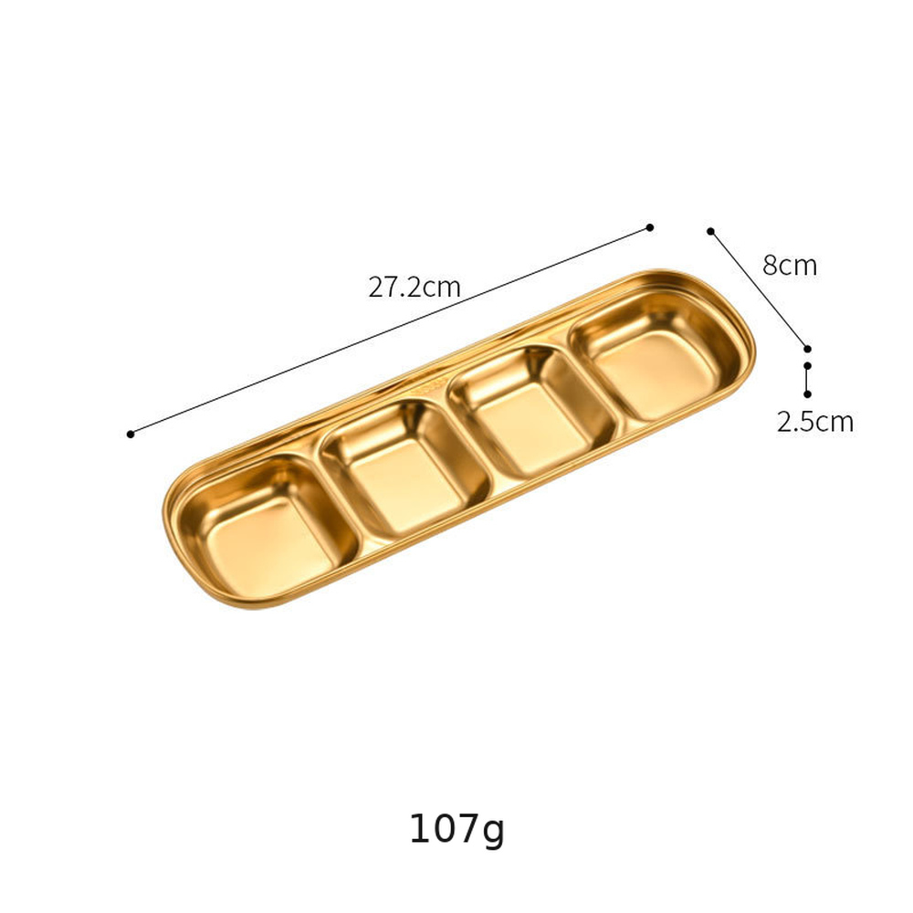 Four-compartment condiment dish-gold
