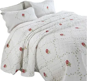 Diseño barato colcha edredón algodón aire acondicionado edredón verano fresco bordado colcha para el hogar