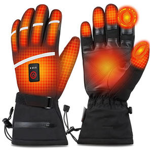 Guantes de caza recargables calefactables de invierno de lana de camuflaje de hoja de madera de cuero magnético de medio dedo completo para caza de aves - Product Image 4