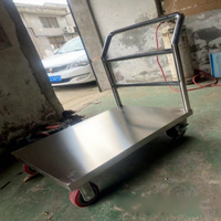 Chariot utilitaire en acier inoxydable sur mesure, robuste, à plateau épaissi, pour la logistique, en stock à Shanghai