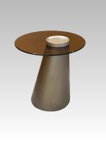 Nouvelle Arrivée Vente en Gros Usine Table Basse de Salon Moderne Minimaliste avec Plateau en Verre Trempé et MDF Laqué Métallique