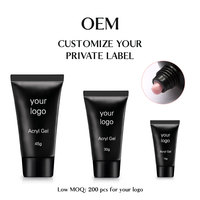 Polygel constructeur de haute qualité, liquide, paillettes rapide, pour kit de polygel, étiquette privée, OEM, g