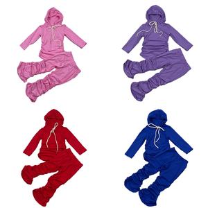 Conjunto de pantalones de algodón apilados para niñas pequeñas, conjunto de chándal de dos piezas para mamá y yo, 40 colores - Product Image 1