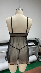 Sıcak satış rahat <span class=keywords><strong>Xxxl</strong></span> artı boyutu kadın seksi iç çamaşırı lüks oyma dantel pijama seksi bayanlar saten elbise kıyafeti - Product Image 6