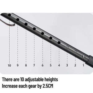 Canne de <span class=keywords><strong>marche</strong></span> JINDA Premium en fibre de carbone intégrale avec réglage de la hauteur sur 10 niveaux, base antidérapante, légère et durable pour les personnes âgées - Product Image 6