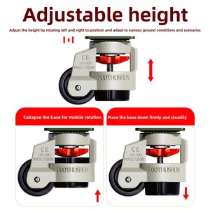 Roulettes Fuma GD-80 avec frein, réglage du niveau, pivotantes, antistatiques, pour meubles d'établi - Product Image 4