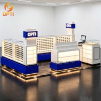Kiosque optique sur mesure haut de gamme, présentoir lumineux pour lunettes de soleil, idéal pour les entrepreneurs mondiaux du commerce de détail d'optique
