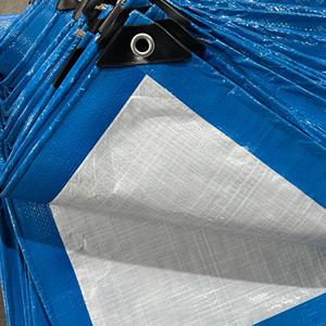 Bâche en plastique HDPE PE 4x5m bleue et blanche, imperméable, pour séchage de tissus et de cultures en extérieur, fabriquée en Chine - Product Image 3
