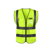 Gilet de sécurité routière multi-poches personnalisé, gilet de sécurité réfléchissant haute visibilité