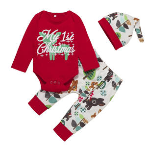 Ropa de Navidad para niños Ropa de <span class=keywords><strong>bautizo</strong></span> de bebé recién nacido <span class=keywords><strong>Traje</strong></span> de mameluco unisex <span class=keywords><strong>Traje</strong></span> de venta al por mayor - Product Image 1