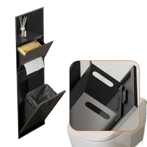 Cestino per carta igienica e scatola fazzoletti in acciaio inossidabile a incasso per angolo, con nicchia per piastrelle e porta rotolo di carta igienica, per l'arredo del <span class=keywords><strong>bagno</strong></span> - Product Image 2