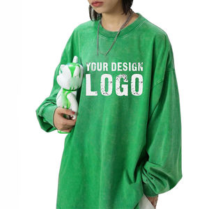 Outdoor Casual Drop Shoulder Loose Mens Sweatshirt Wholesale OEM Autumn Round Neck Washed Vintage Men's Sweatshirts <b>Hoodies</b> - Product Image 6