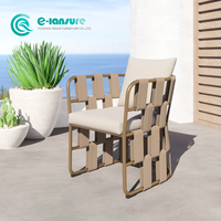 Chaise de salle à manger d'extérieur directe d'usine cadre en aluminium de haute qualité meubles de salle à manger chaise de patio en corde pour la cour de la maison