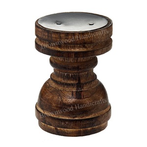 Bougeoirs élégants en bois faits à la main de couleur brûlée pour la décoration de la maison Design de luxe au prix de gros Bougeoir décoratif - Product Image 1