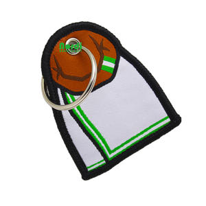 Nuevo diseño personalizado forma tejida bordada llaveros motocicleta <span class=keywords><strong>botella</strong></span> forma tejida llavero Jet Tag con llavero <span class=keywords><strong>de</strong></span> Metal - Product Image 6