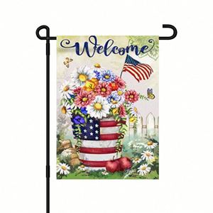 Drapeau de jardin extérieur personnalisé 12x18 double face pour la promotion de votre entreprise, avec impression par sublimation de votre propre logo ou texte - Product Image 2