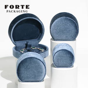Semicircular Jewelry <b>Box</b> Ring <b>Earring</b> Pendant Packing <b>Box</b> Gift Luxury Customer Logo Ring Packaging Jewelry Velvet <b>Box</b> - Product Image 6