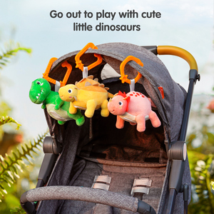 Tumama Kids 3PCS Baby Stroller Plush Hanging Toy Mini Reversible <strong>Dinosaur</strong> &amp; Egg Kids Soft <strong>Stuffed</strong> Toys Animal - Product Image 5