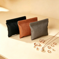 Petites boîtes rectangulaires de luxe en cuir avec fermeture magnétique, porte-monnaie compressible, pochette à monnaie, emballage portable pour bijoux, avec logo