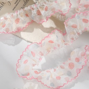 Nastro in Chiffon Colorato Eco-Friendly <span class=keywords><strong>con</strong></span> Bordo Ondulato per Fiocchi Fai-da-te, Decorazioni Floreali e Accessori <span class=keywords><strong>con</strong></span> Bordo Arricciato - Product Image 4