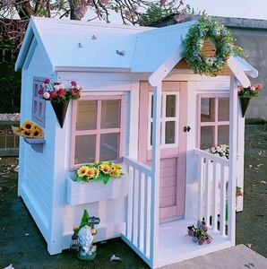 Maisonnette <span class=keywords><strong>en</strong></span> <span class=keywords><strong>Bois</strong></span> d'Extérieur pour Enfants, Aire de Jeux, Théâtre de Maternelle à Vendre - Product Image 2