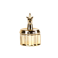 Boîte à bijoux créative en céramique or licorne pour cadeau femme