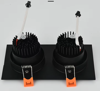 Downlight carré de plafond encastré à double tête 12W 15W Downlight LED Spot LED réglable