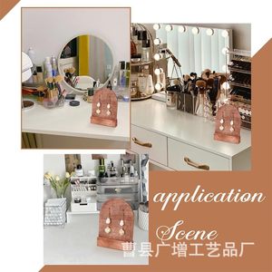 ชั้นวางเครื่องประดับไม้เนื้อแข็ง ที่วางต่างหูไม้สีเรโทร สำหรับตกแต่งหน้าร้าน - Product Image 3