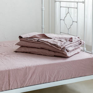 Fournisseurs de linge de lit, ensemble de draps en lin pur <span class=keywords><strong>belge</strong></span> lavable, taille Queen et King, 4 pièces - Product Image 2