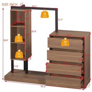 Armario de Dormitorio de Madera de Diseño Moderno y Simple, Armario de MDF Duradero para Muebles de Hogar, Armario Económico para Sala de Estar - Product Image 5