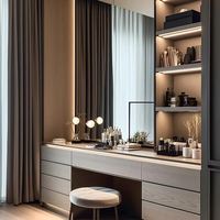 Armoire de rangement modulable moderne avec logo personnalisé, suspendue, pour dressing, dressing intégré, salon, combinaison armoire-penderie, du sol au plafond, en MDF