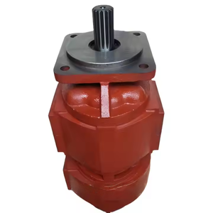 Bomba hidráulica de engranajes doble de hierro fundido rojo de alta presión con eje estriado para cargadora, piezas de repuesto hidráulicas al por mayor - Product Image 6