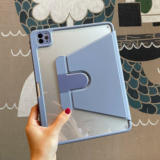 360 Rotating Acrylic Protector Back Case Cover for iPad 11th A16 2025 for iPad Air 13 inch 2024 2025 2026 Pro 12.9" 2018-2022