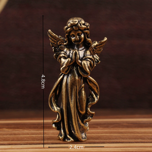 Ornement de table décoratif rétro en laiton Aile d'ange, statue religieuse de collection tendance - Product Image 6