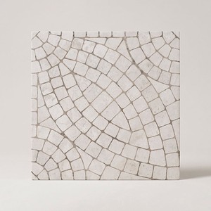 Piastrelle a mosaico in gres porcellanato effetto avorio 12x12 pollici, motivo pietra bianca per decorazione pareti e pavimenti - Product Image 1