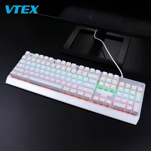 Factory Hot Selling Gamer Computer Gaming Keyboard RGB Backlit Wired Mechanical Keyboard