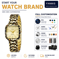 Montre personnalisée avec logo, bracelet imprimé léopard pour femme, montre à quartz carrée pour femme, marque privée, OEM ODM
