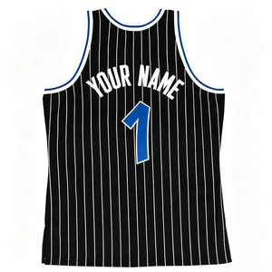 Camiseta de Baloncesto Personalizada Healy con Rayas Blancas y Negras, Impresión Sublimada, Absorbe la Humedad, Unisex, Adulto, Número 1 - Product Image 2