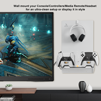 Kit de montage mural avec station de charge, pour disque PS5 et PS5 et version numérique, station de charge à double usage, blanc