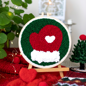 Kit de Broderie DIY Personnalisé en Polyester pour Décorations de Noël Rondes, Kit de Point de Croix pour Débutants et Adultes - Product Image 1