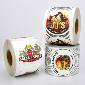 Etiqueta circular para cocina, logotipo personalizado, etiqueta de papel para alimentos, caja de Hamburgo, embalaje impermeable, pegatina para restaurante de <span class=keywords><strong>hamburguesas</strong></span> para pequeñas empresas - Product Image 6