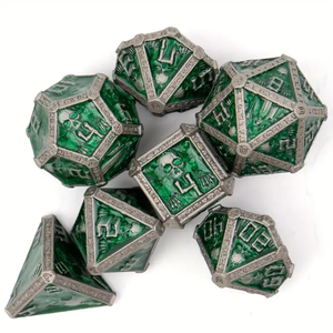 Juego de Dados Metálicos de la <span class=keywords><strong>Serie</strong></span> Oscura para DND - Dados Poliédricos con Patrones de Calaveras Talladas, Adecuados para Juegos de Rol de Mesa - Product Image 2