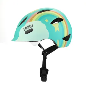 Monu capacete de segurança para ciclismo, capacete esportivo de cabeça ajustável para andar de bicicleta, skate e estrada, para crianças