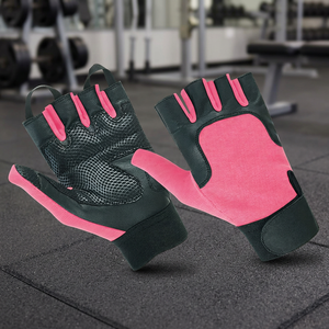 Adjustable Men Women Fingerless Cycling Glove Anti-slip Palm Pad Shockproof Bike Glove Fitness Climbing Leather Gear for Gym Use - Product Image 4