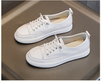 Zapatillas de Plataforma de Piel para Mujer, con Logotipo Personalizado OEM ODM, Sin Cordones, con Encaje Elástico, Color Plateado Metálico y Blanco, Casuales, Ligeras para Caminar