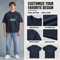 T-shirt en coton uni décontracté unisexe, lavé, doux, respirant, confortable, grande taille, coupe oversize, manches courtes, été, OEM ODM