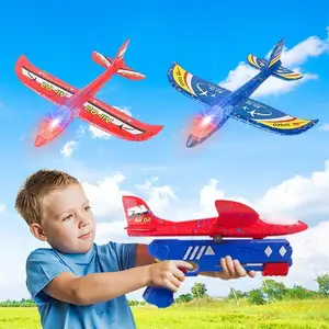 2 Pack Airplane Launcher Toys for Kid Foam Glider Catapult Plane Outdoor Sport Toy Gifts for 6 7 8 9 10 11 12 +Year Old Boys